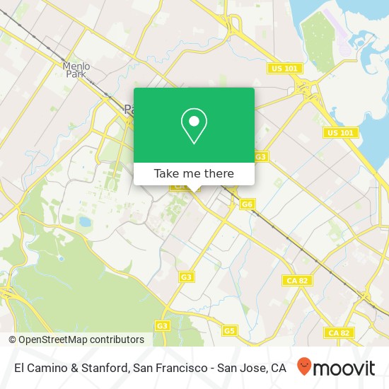 Mapa de El Camino & Stanford