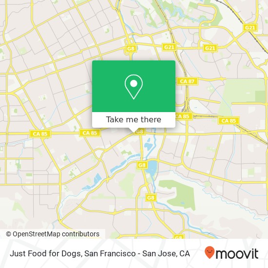 Mapa de Just Food for Dogs