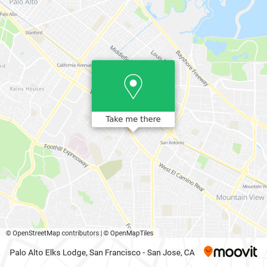 Mapa de Palo Alto Elks Lodge