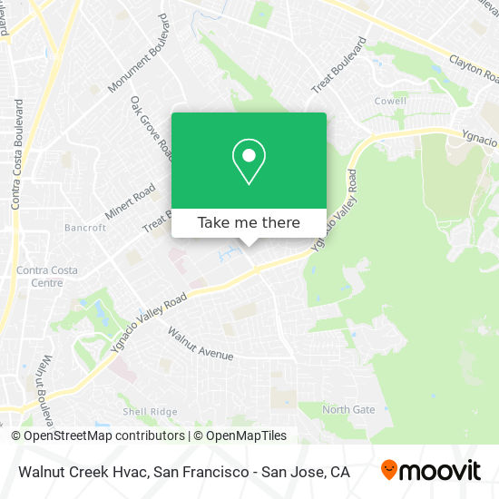 Mapa de Walnut Creek Hvac