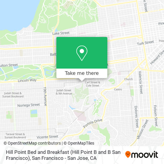 Mapa de Hill Point Bed and Breakfast (Hill Point B and B San Francisco)
