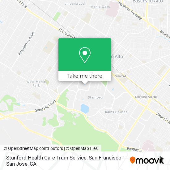 Stanford Health Care Tram Service map