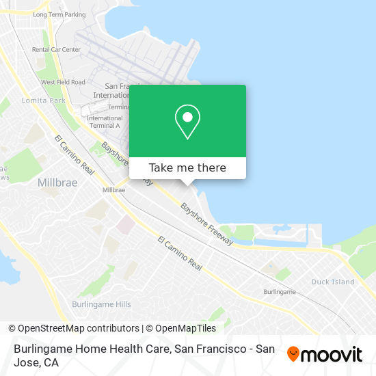 Burlingame Home Health Care map