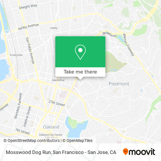 Mosswood Dog Run map