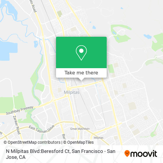 N Milpitas Blvd:Beresford Ct map