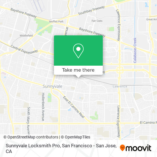 Mapa de Sunnyvale Locksmith Pro