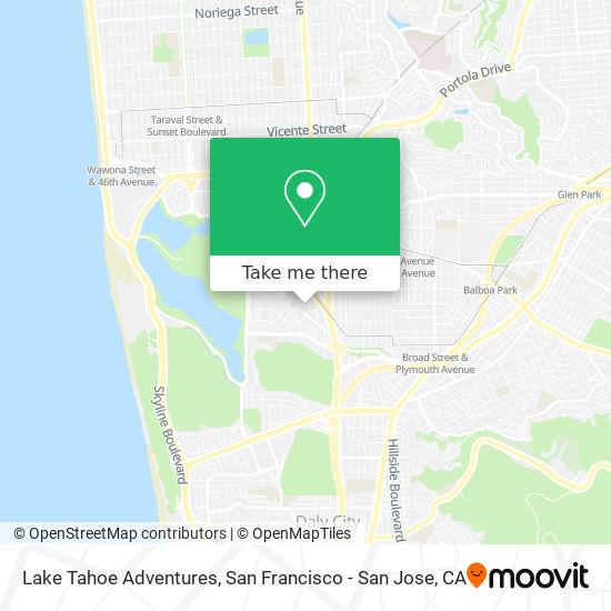 Lake Tahoe Adventures map