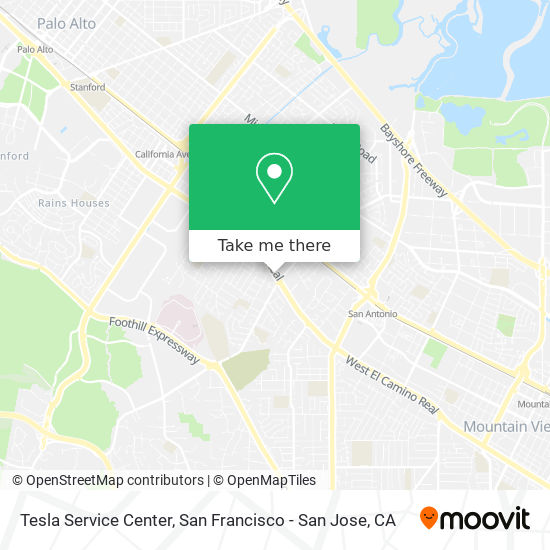 Mapa de Tesla Service Center