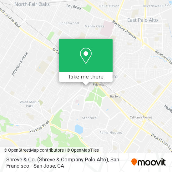 Mapa de Shreve & Co. (Shreve & Company Palo Alto)