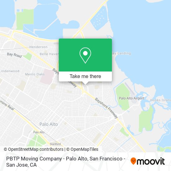 Mapa de PBTP Moving Company - Palo Alto