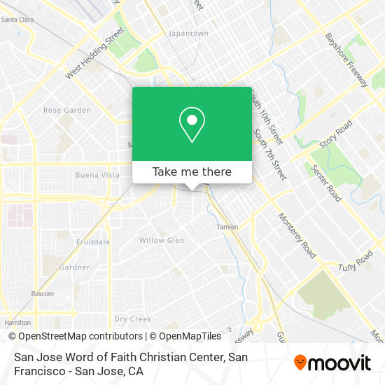 Mapa de San Jose Word of Faith Christian Center