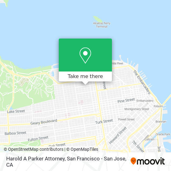 Harold A Parker Attorney map