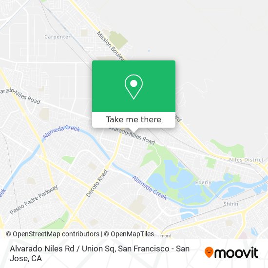 Alvarado Niles Rd / Union Sq map