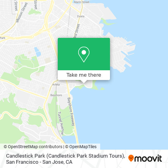 Mapa de Candlestick Park (Candlestick Park Stadium Tours)