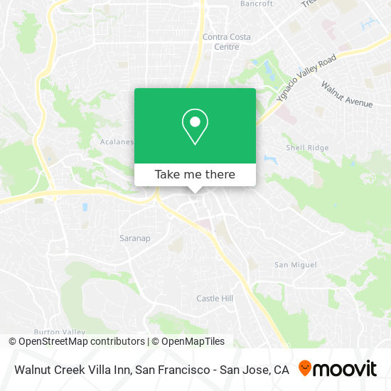 Walnut Creek Villa Inn map