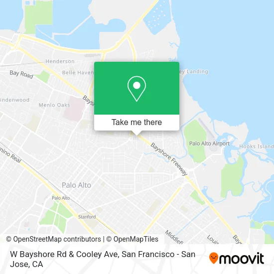 Mapa de W Bayshore Rd & Cooley Ave