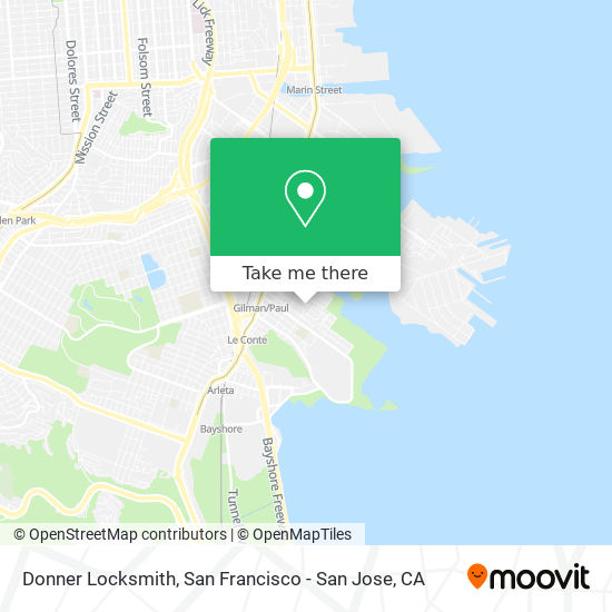 Donner Locksmith map