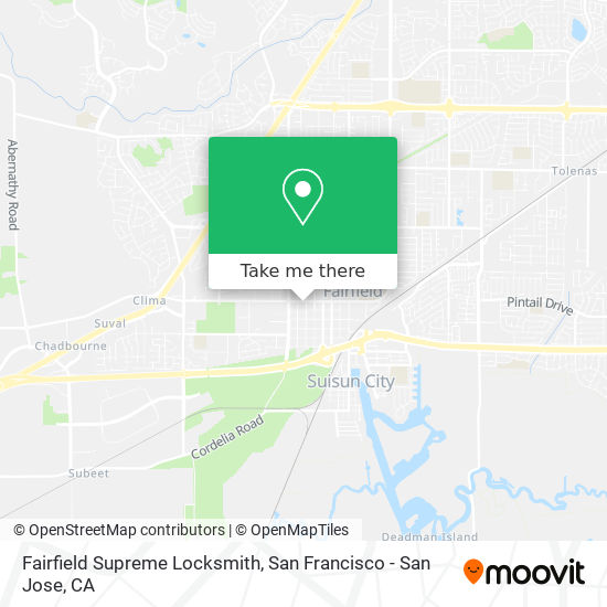 Fairfield Supreme Locksmith map