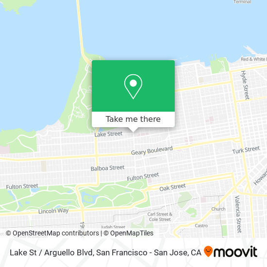 Lake St / Arguello Blvd map