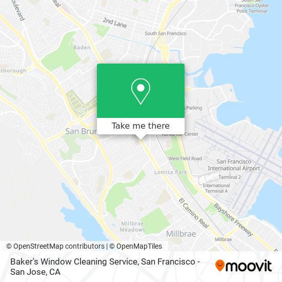 Baker's Window Cleaning Service map