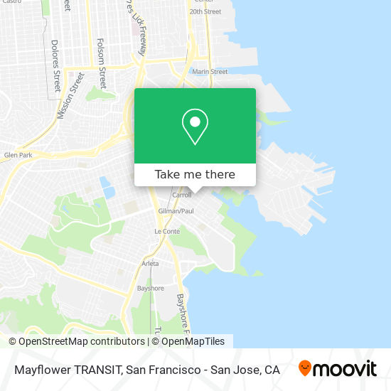 Mayflower TRANSIT map