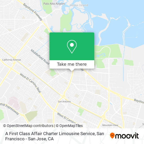 Mapa de A First Class Affair Charter Limousine Service