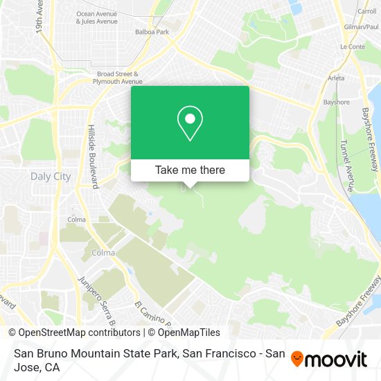 San Bruno Mountain State Park map