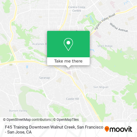 F45 Training Downtown Walnut Creek map