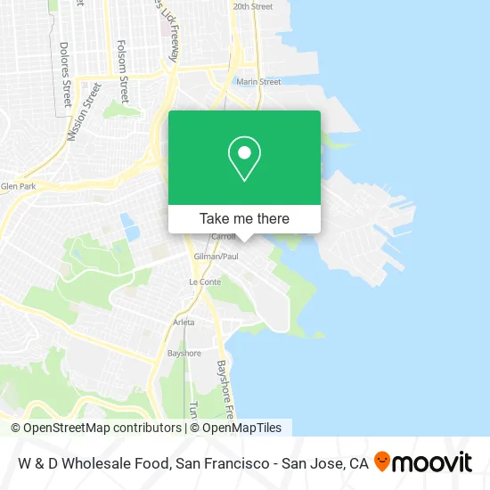 W & D Wholesale Food map