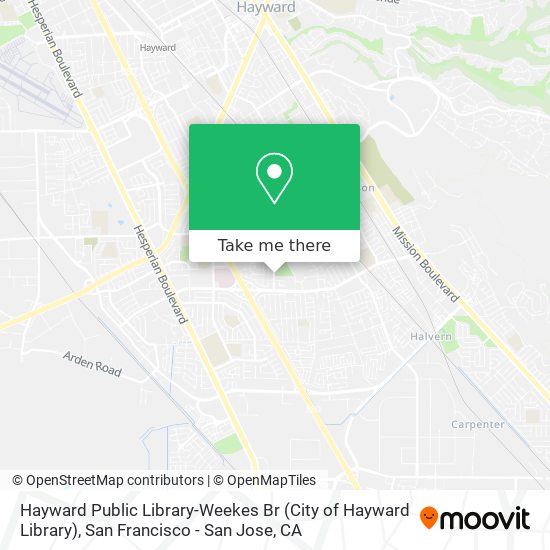 Hayward Public Library-Weekes Br (City of Hayward Library) map