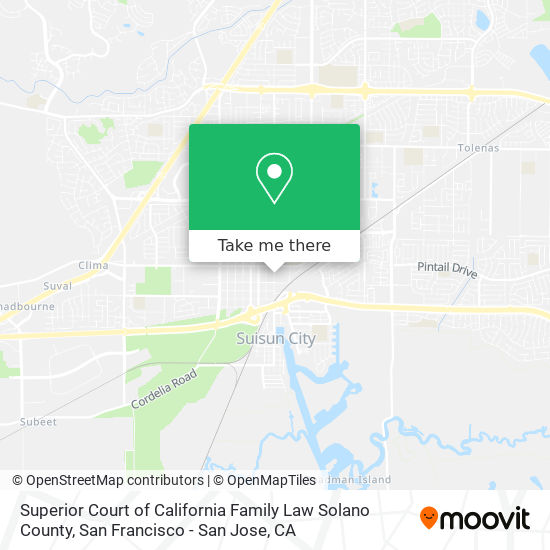 Superior Court of California Family Law Solano County map