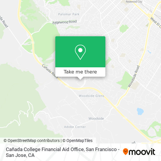 Cañada College Financial Aid Office map