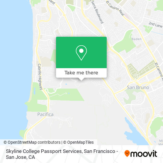 Skyline College Passport Services map