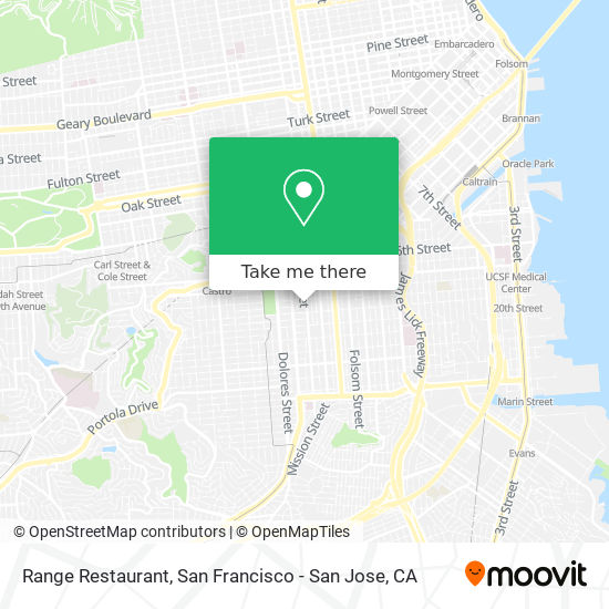 Range Restaurant map