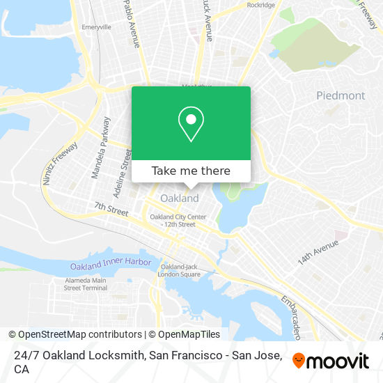 24/7 Oakland Locksmith map