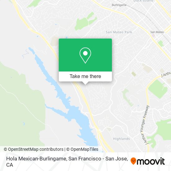 Hola Mexican-Burlingame map