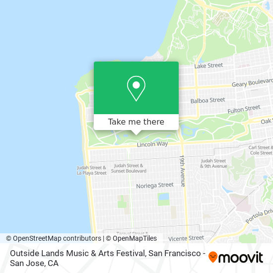 Outside Lands Music & Arts Festival map