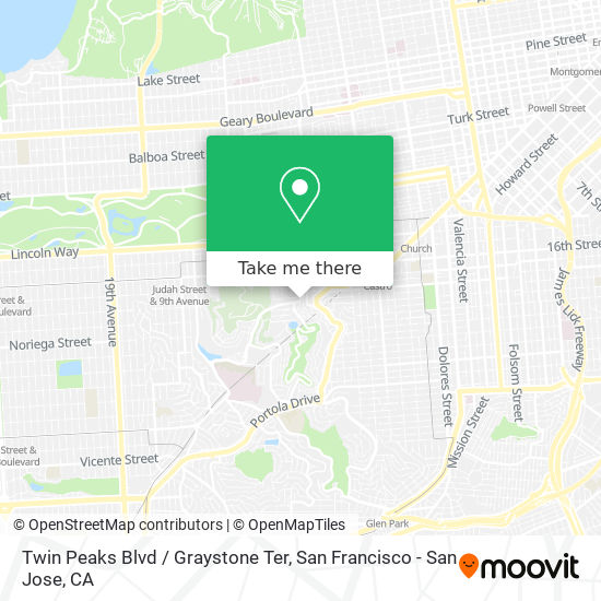 Mapa de Twin Peaks Blvd / Graystone Ter