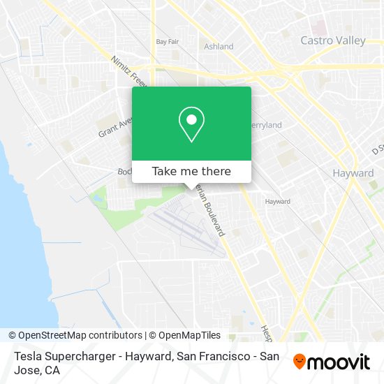 Tesla Supercharger - Hayward map