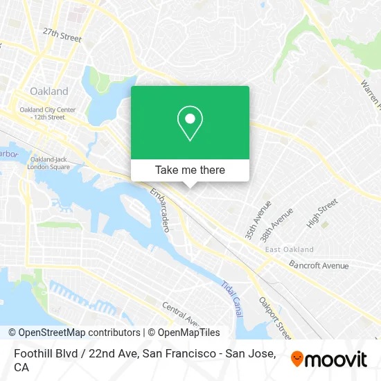 Foothill Blvd / 22nd Ave map
