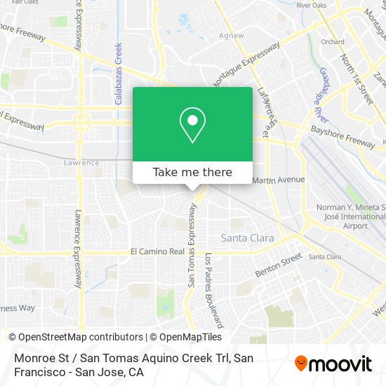 Monroe St / San Tomas Aquino Creek Trl map