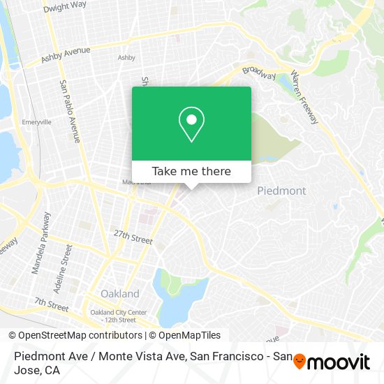 Piedmont Ave / Monte Vista Ave map