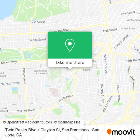 Mapa de Twin Peaks Blvd / Clayton St