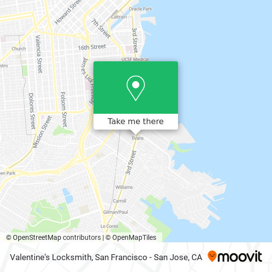 Mapa de Valentine's Locksmith