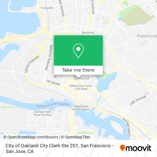 City of Oakland City Clerk-Ste 201 map