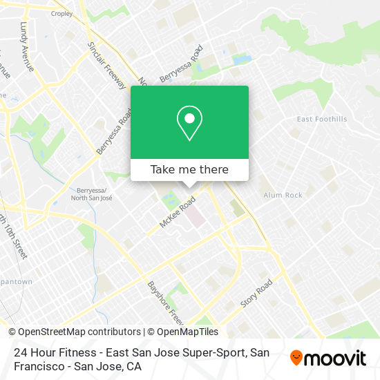 24 Hour Fitness - East San Jose Super-Sport map