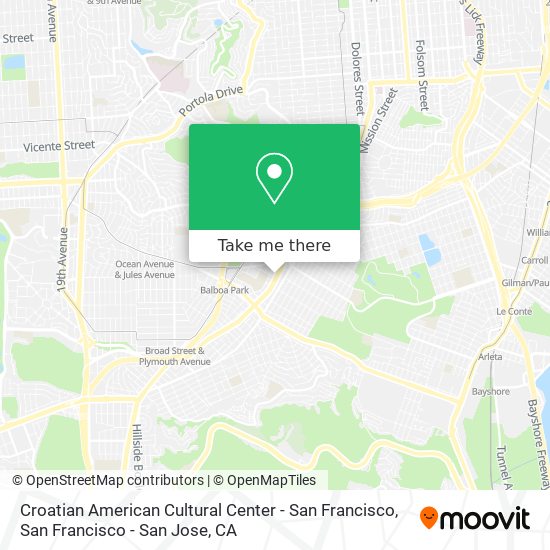 Croatian American Cultural Center - San Francisco map