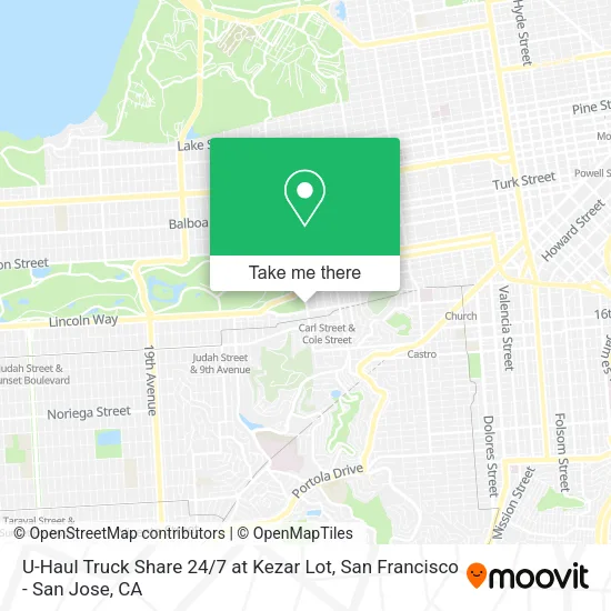 U-Haul Truck Share 24 / 7 at Kezar Lot map