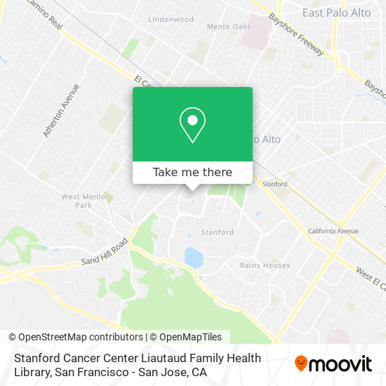 Stanford Cancer Center Liautaud Family Health Library map