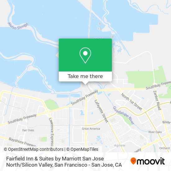 Mapa de Fairfield Inn & Suites by Marriott San Jose North / Silicon Valley